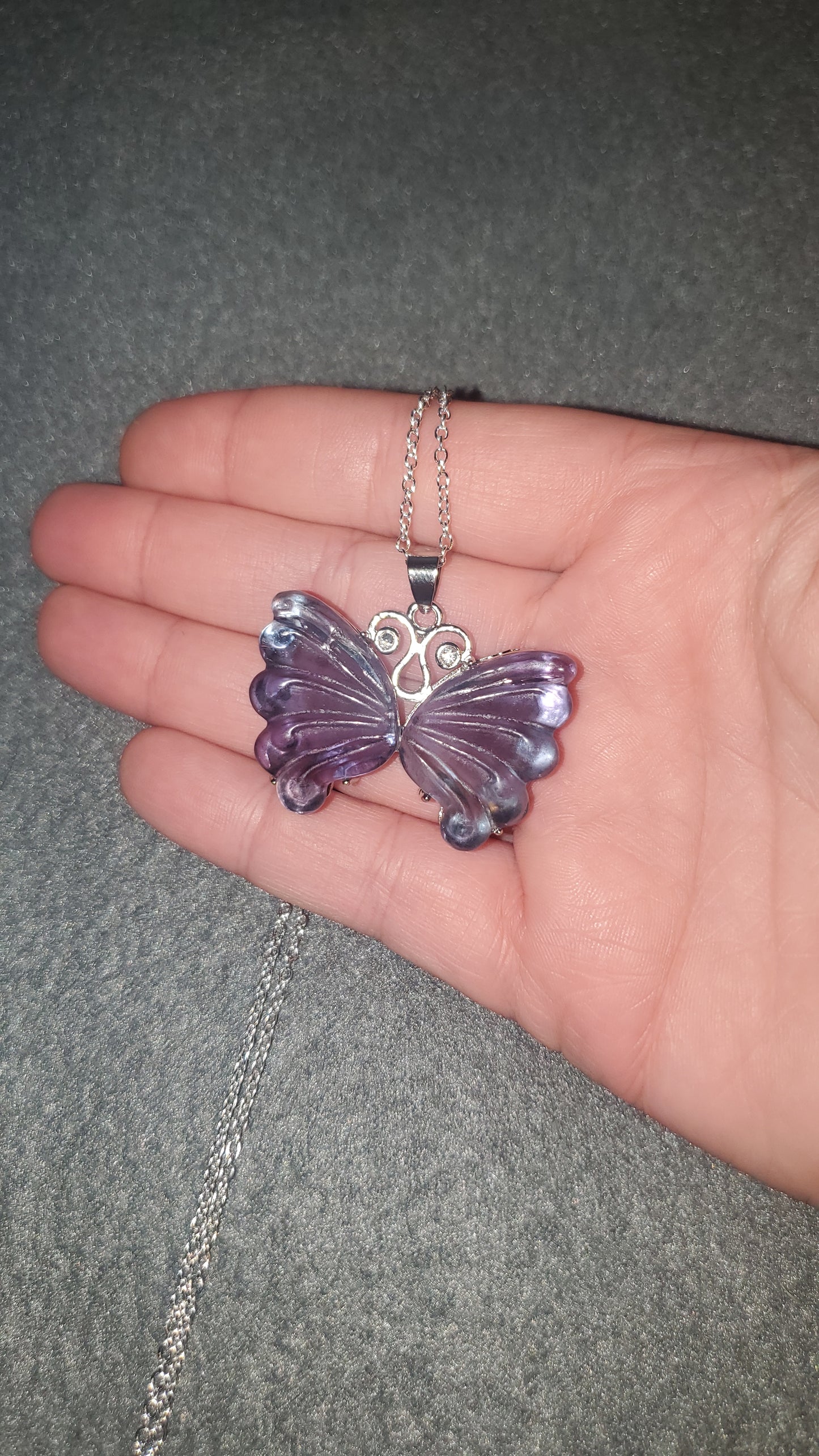 Fluorite Butterfly Necklace