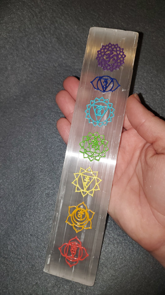 Chakra Selenite Stick