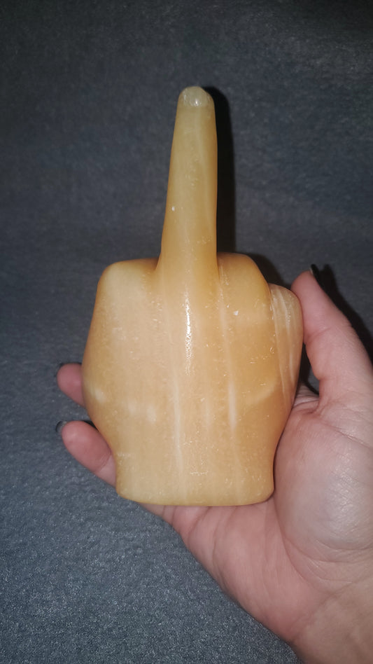 Orange Calcite Life Size Middle Finger