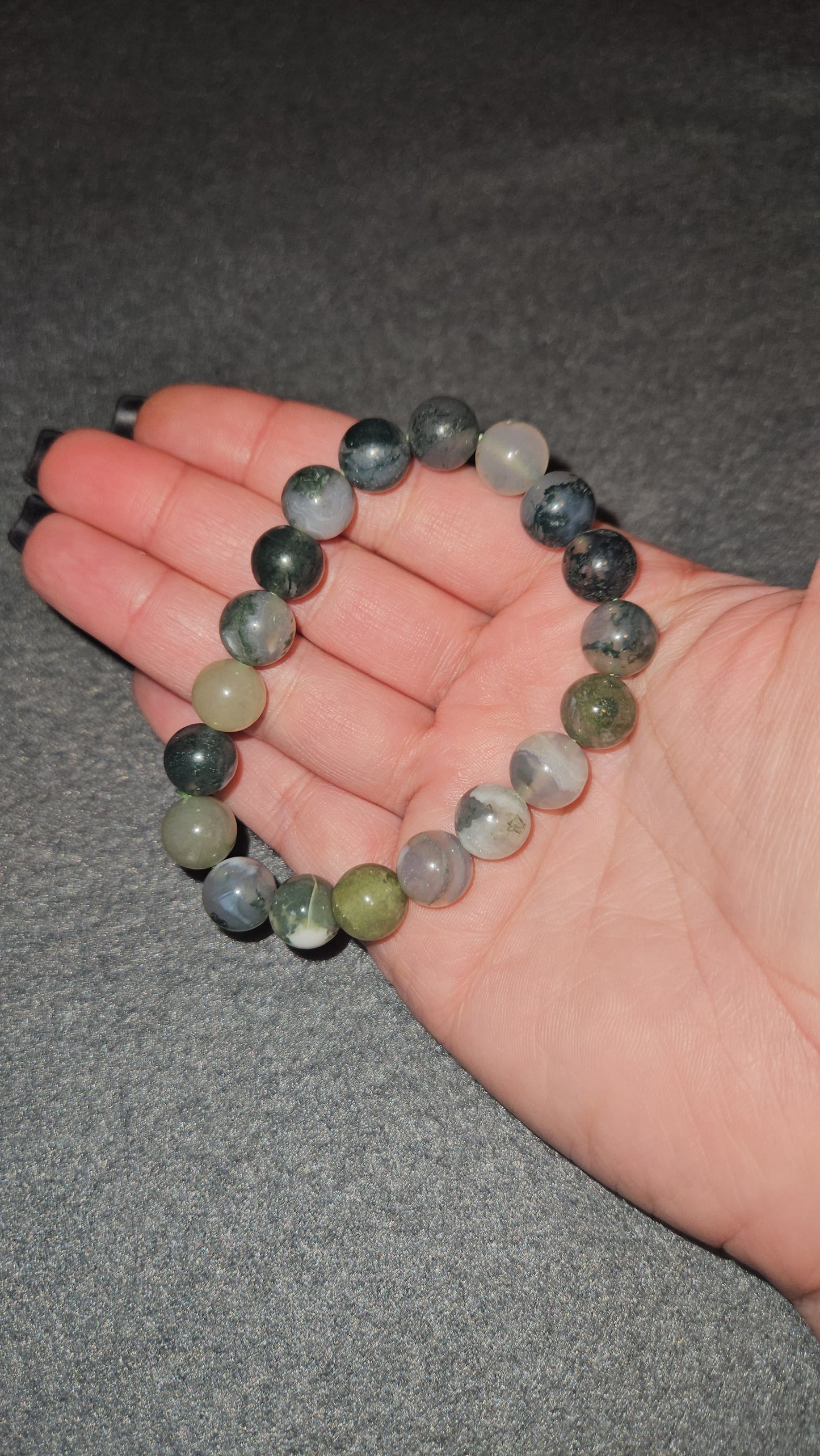 10mm Moss Agate Bracelet