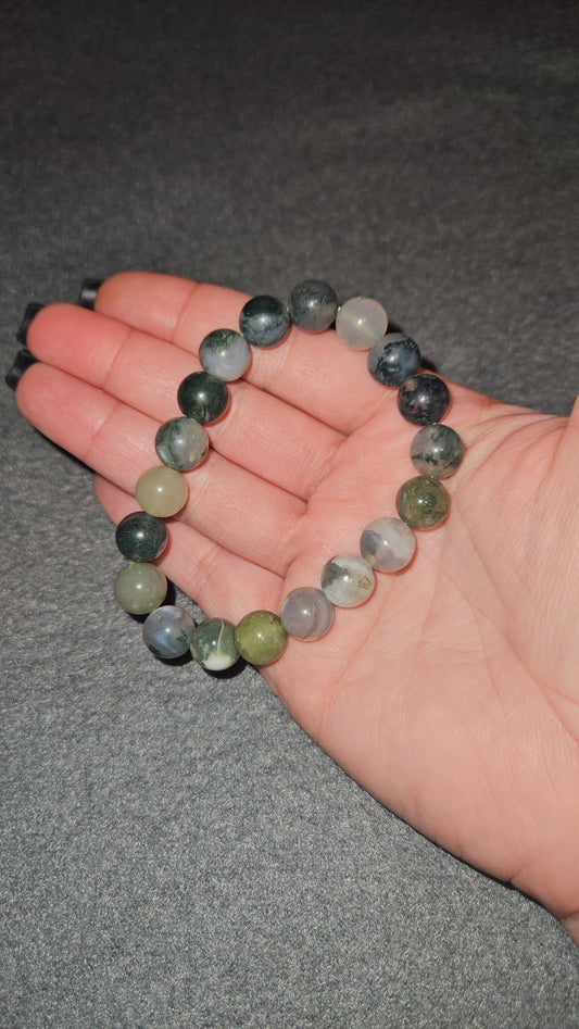 10mm Moss Agate Bracelet