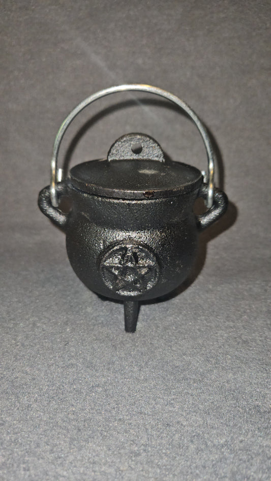 3.5" Cast Iron Pentagram Cauldron