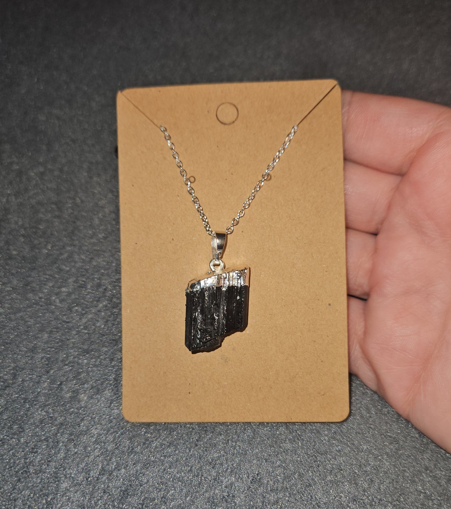 Black Tourmaline Silver Necklace