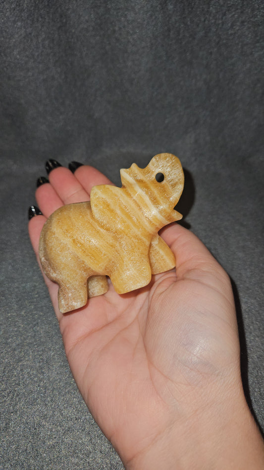 Orange Calcite Elephant