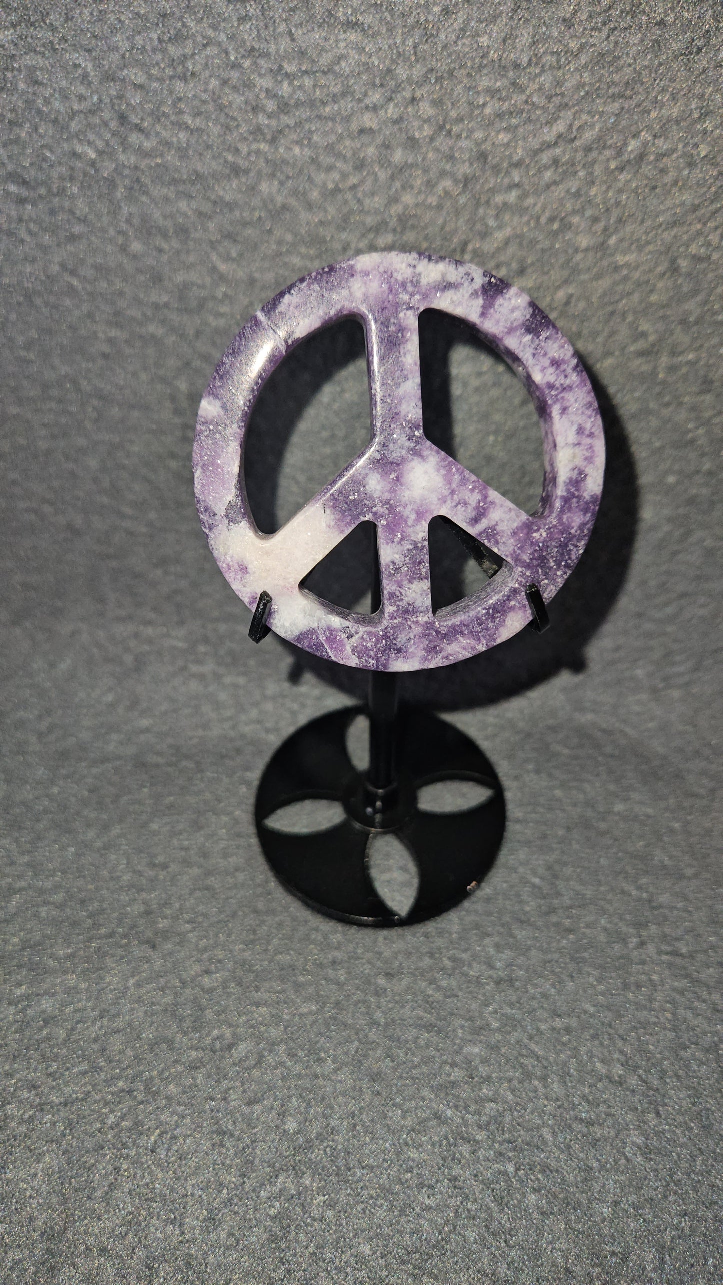 Lepidolite Peace Sign