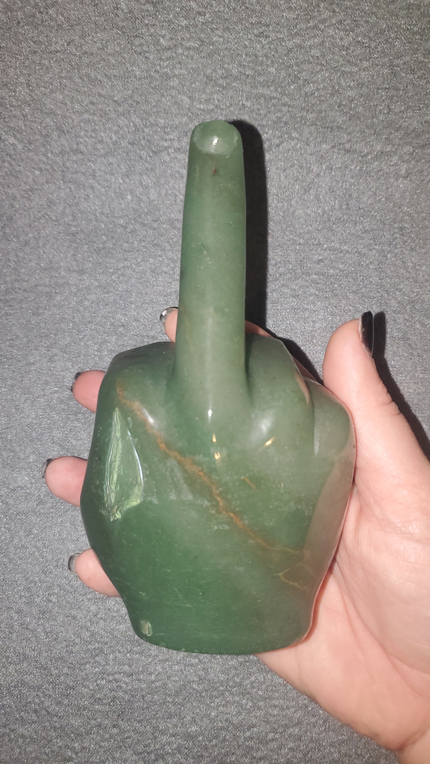 Green Adventurine Life Size Middle Finger