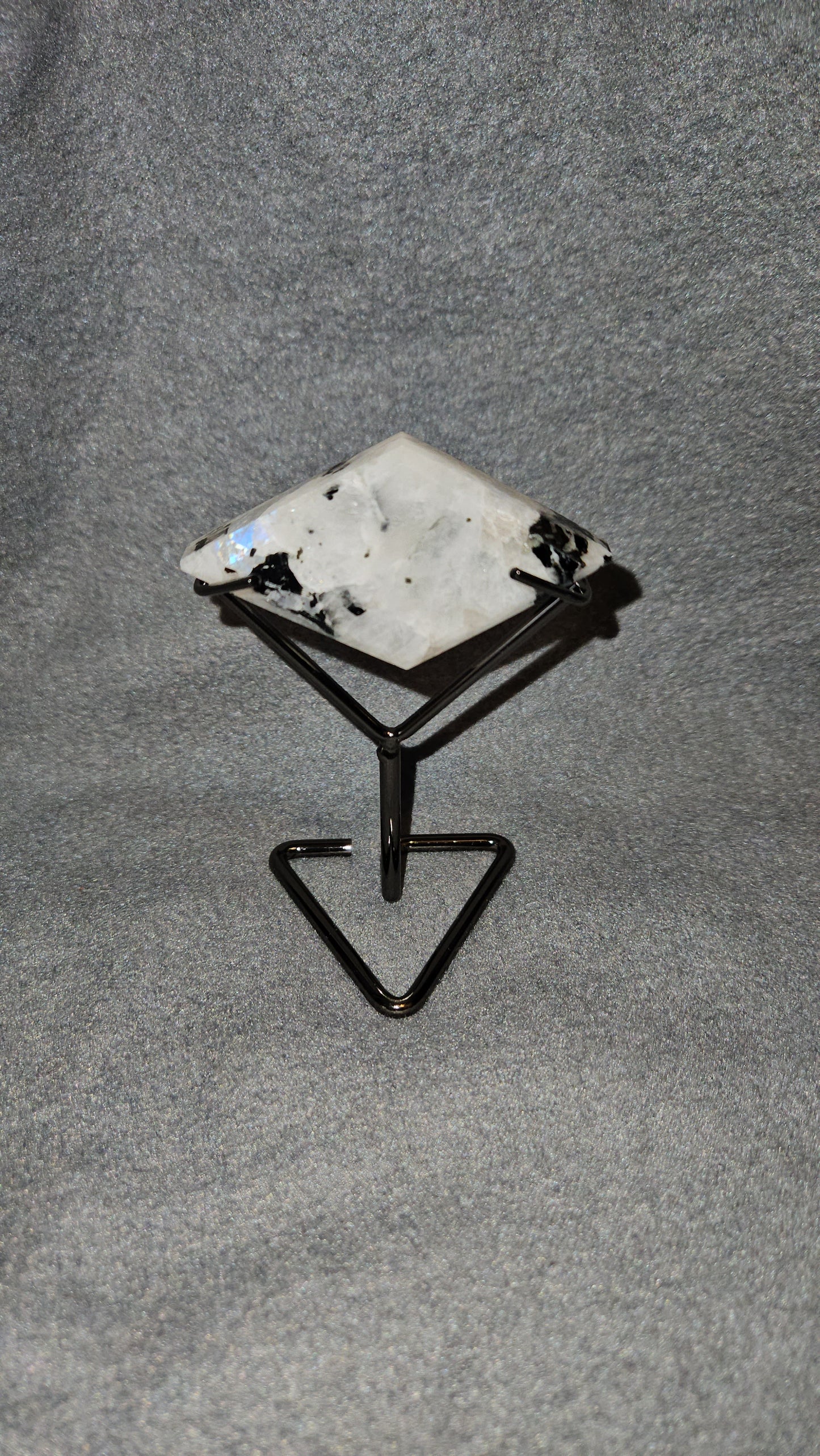 Rainbow Moonstone Rhombus with Stand