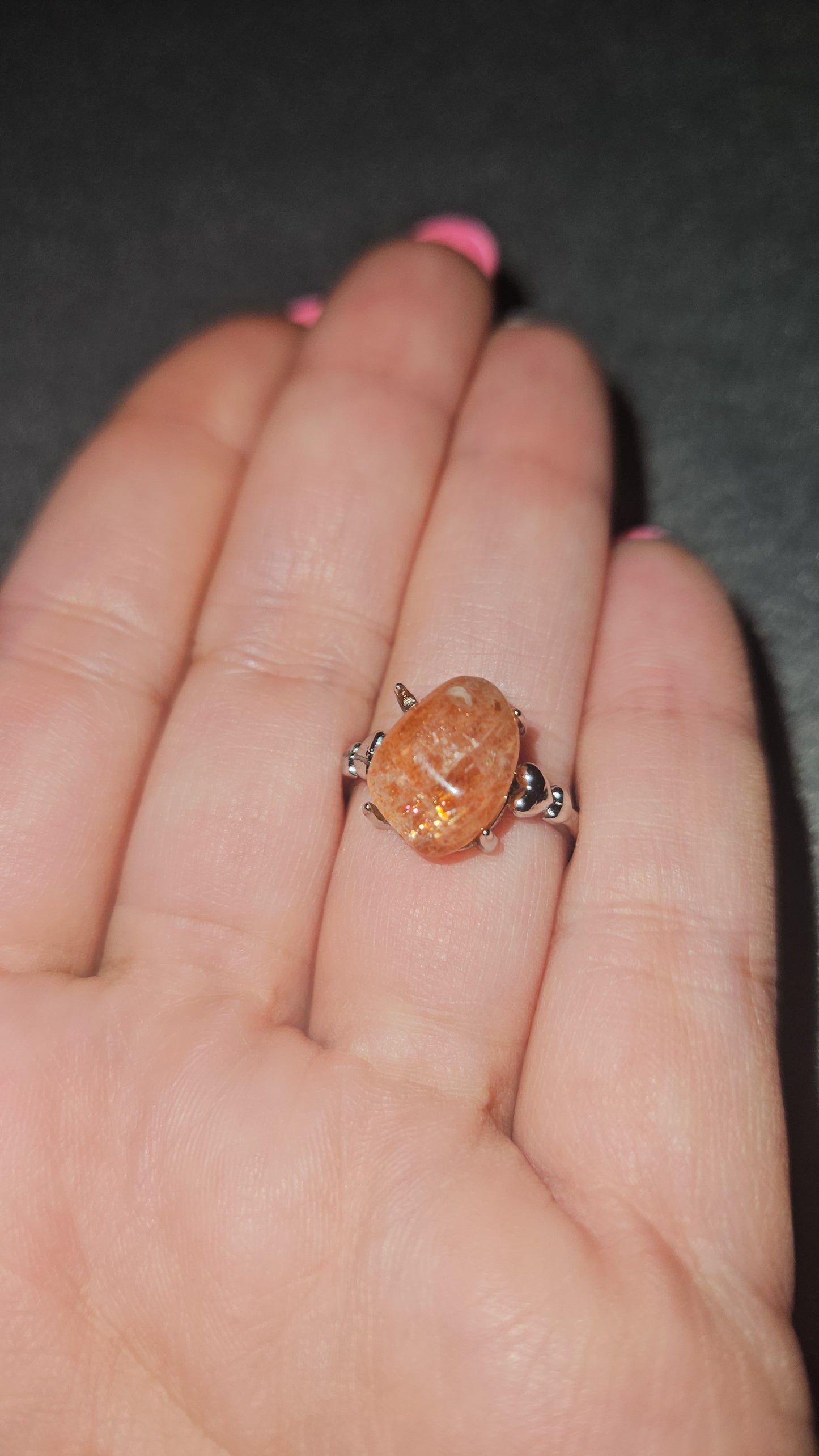 Golden Sunstone Adjustable Ring