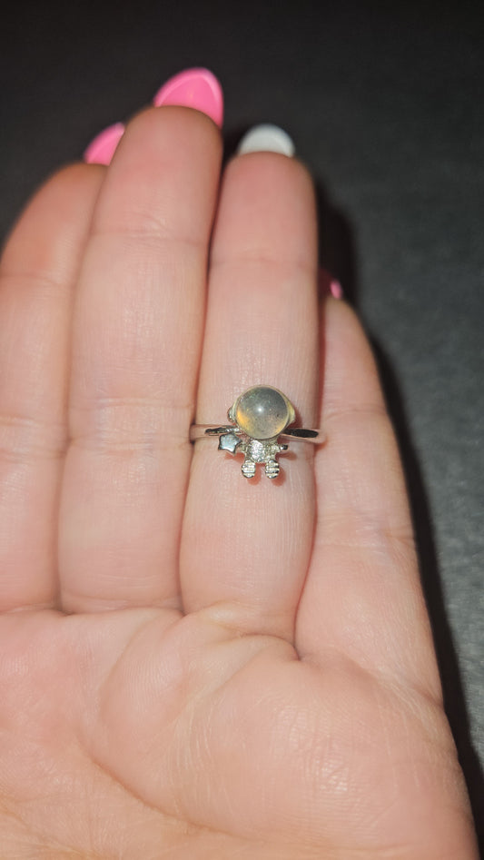 Labradorite Adjustable Astronaut Ring