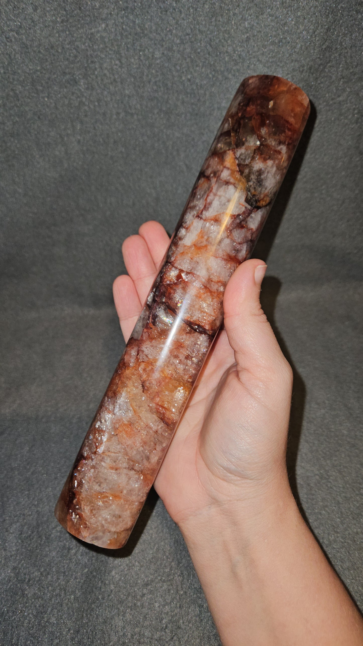 Fire Quartz Wand with Stand