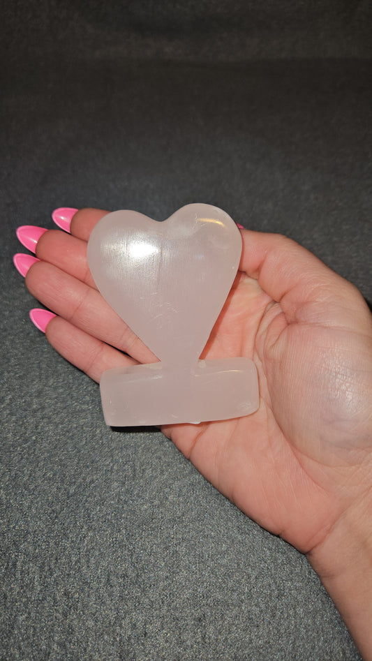 Pink Mangano Calcite Heart