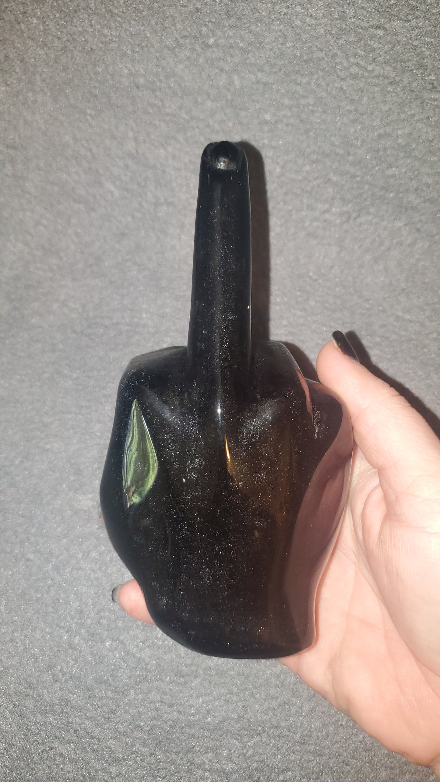 Black Obsidian Life Size Middle Finger