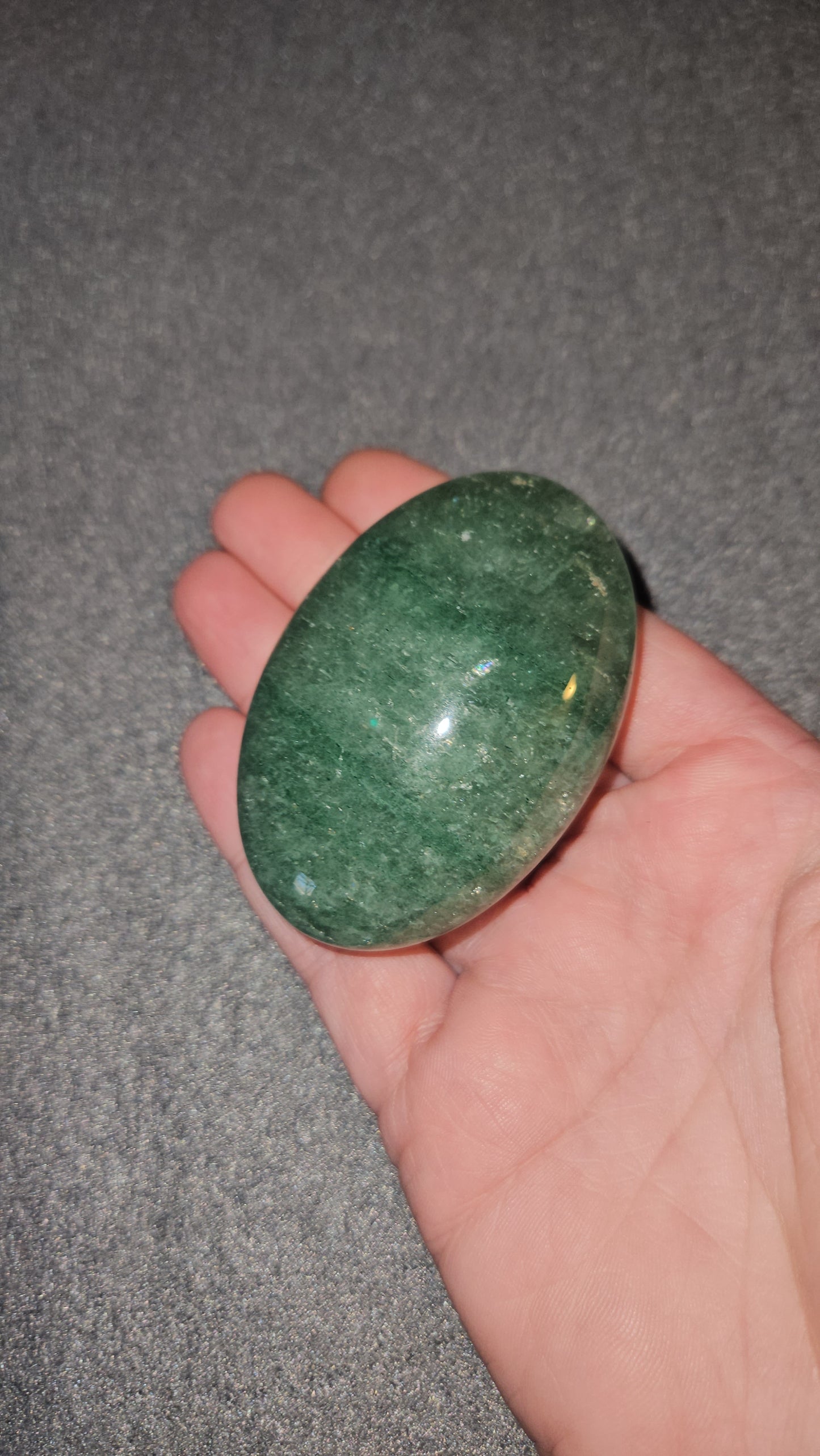 Green Strawberry Quartz Palm Stone