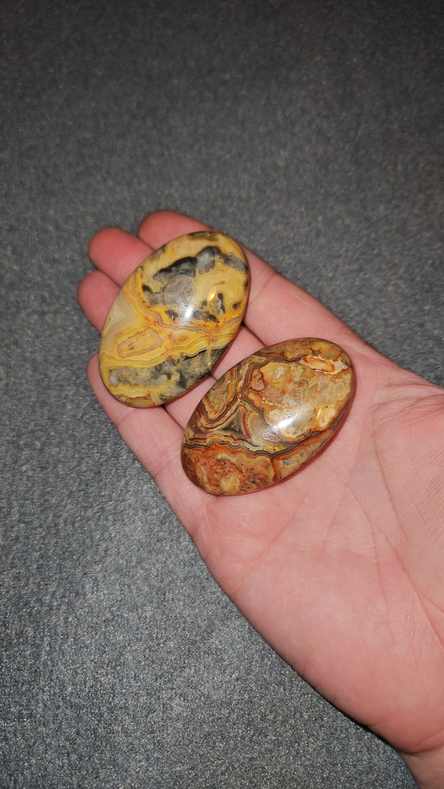 Crazy Lace Agate Palm Stone