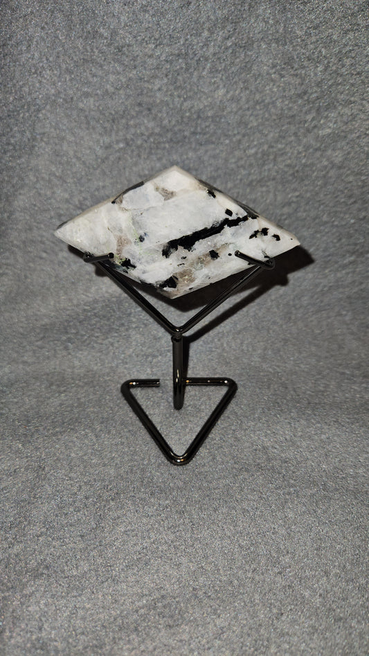 Rainbow Moonstone Rhombus with Stand