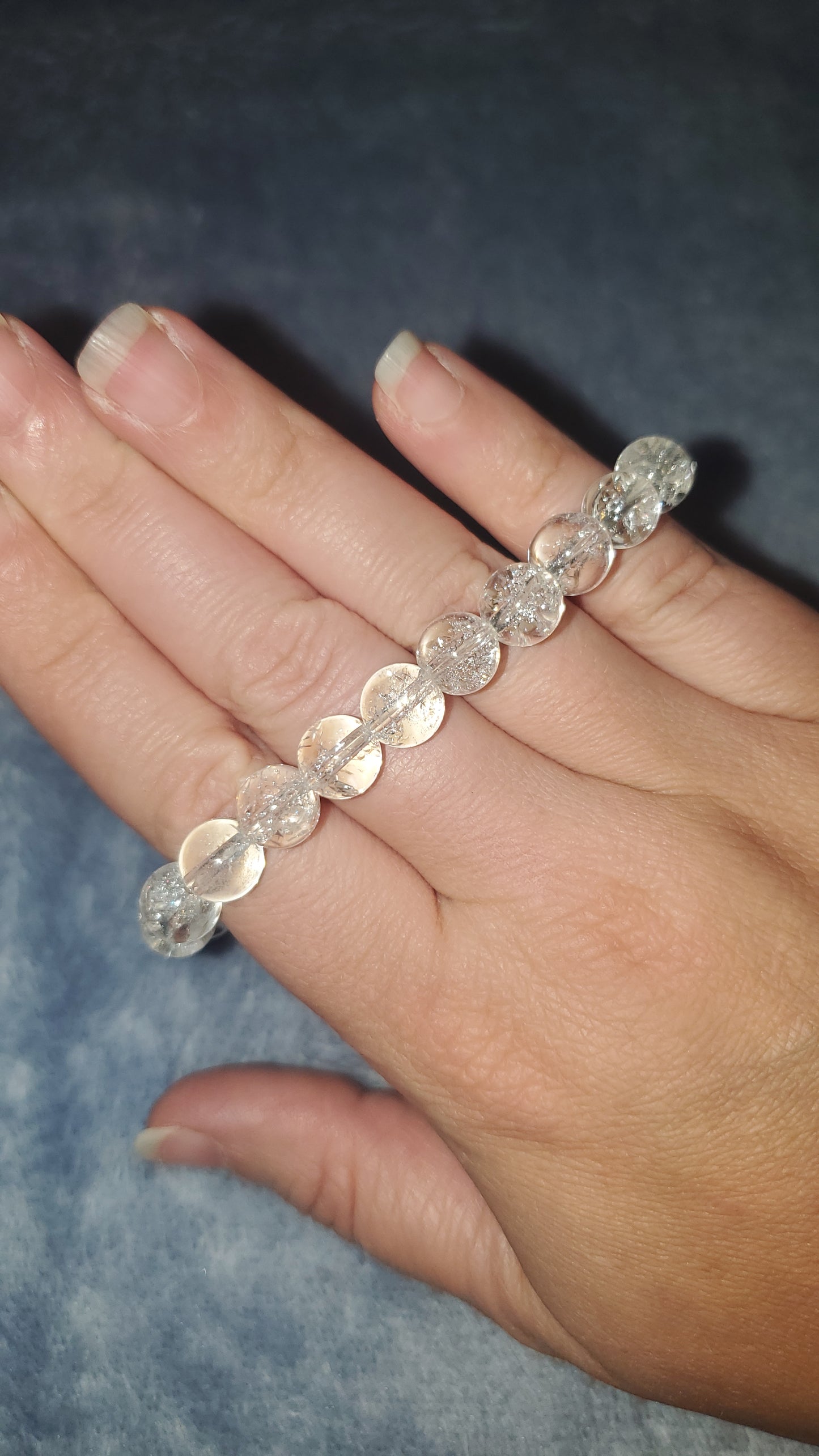 Clear Crackle Quartz Bracelet