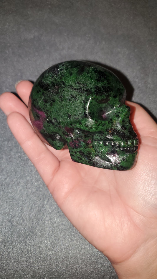 Ruby Zoisite Skull