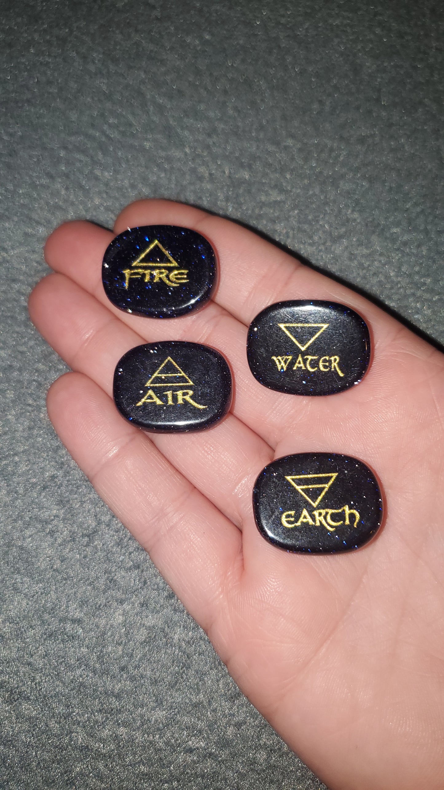 Earth, Air, Fire, Water Pocket Stones