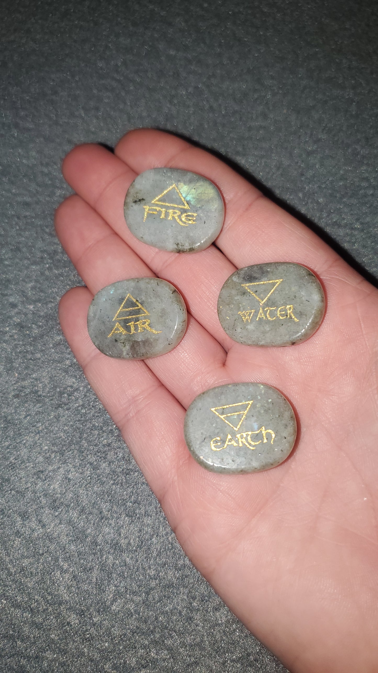 Earth, Air, Fire, Water Pocket Stones