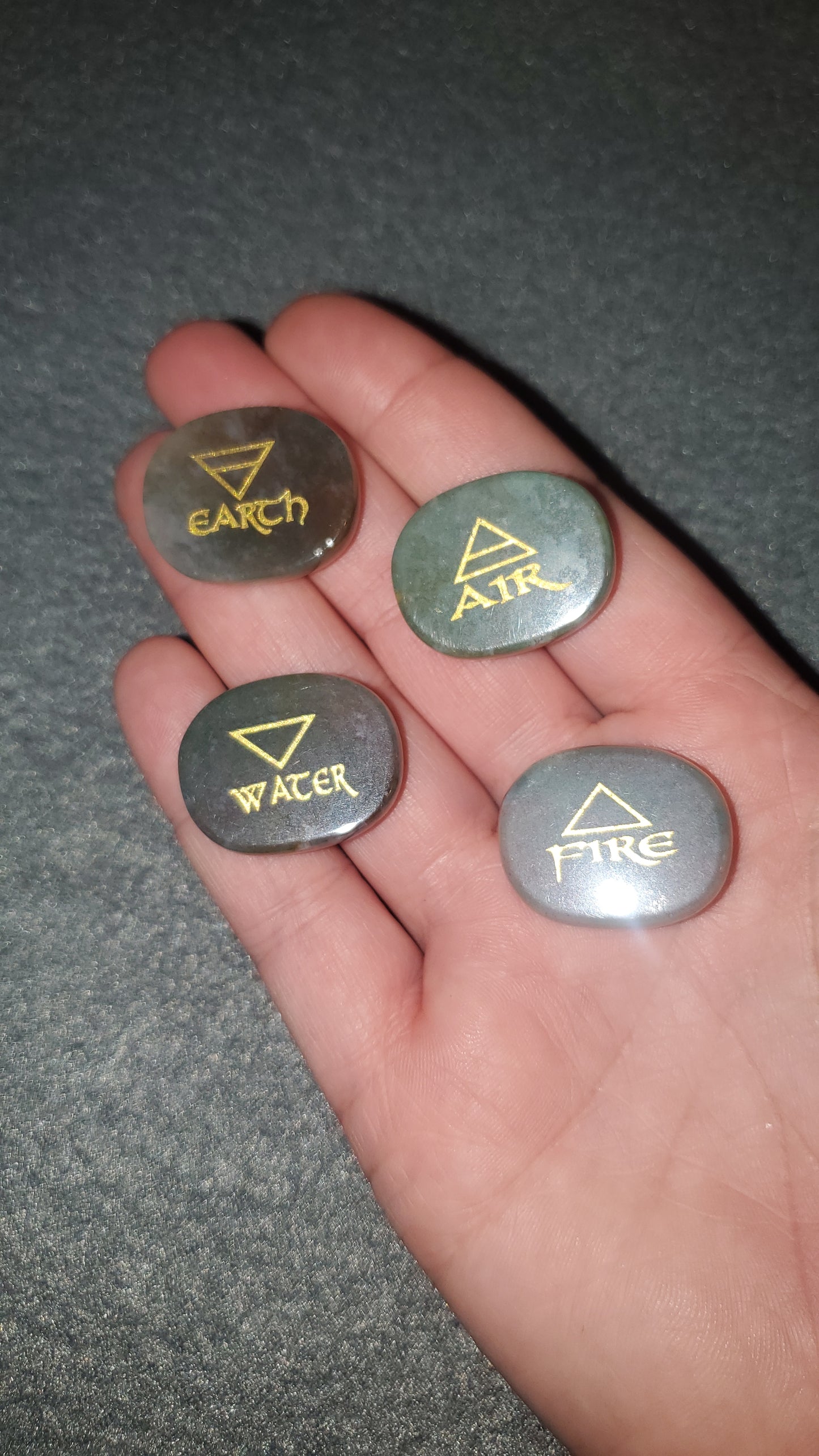 Earth, Air, Fire, Water Pocket Stones