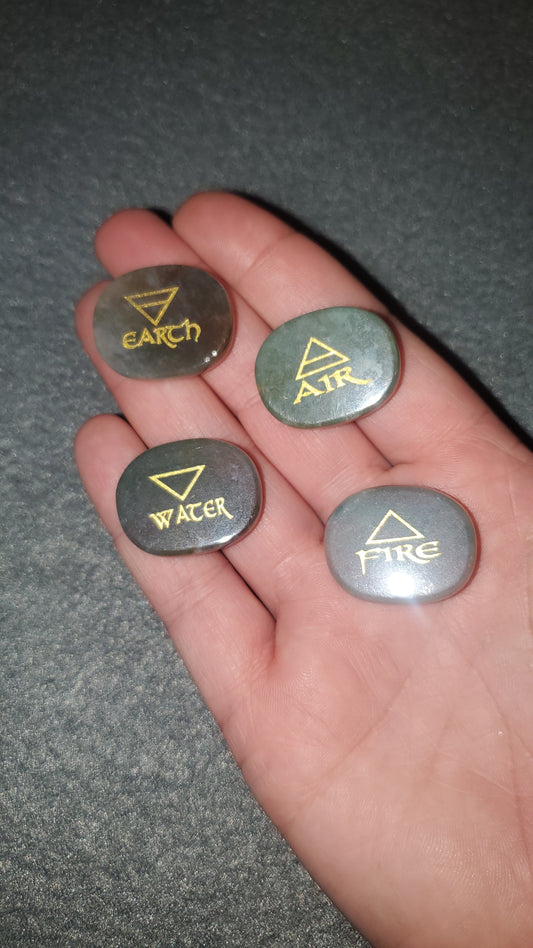 Earth, Air, Fire, Water Pocket Stones