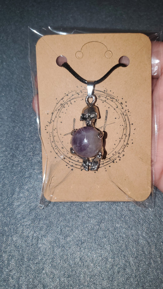 Amethyst Skull Necklace