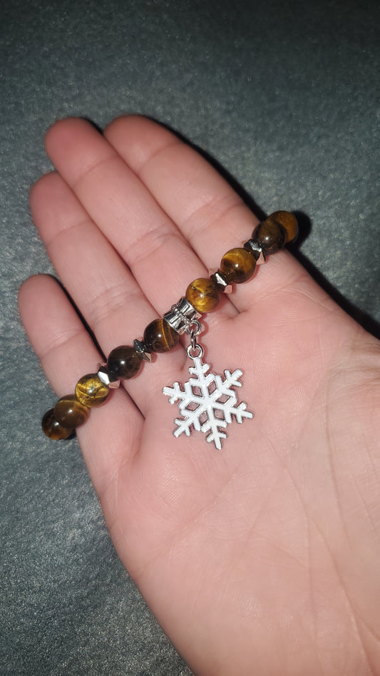 Tigers Eye Snowflake Bracelet